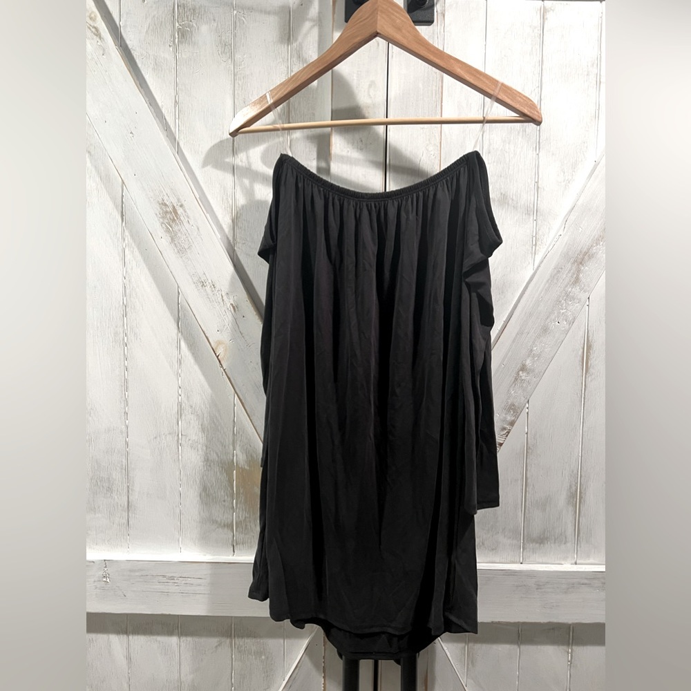 Black off the shoulder long sleeve tunic/dress